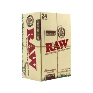 RAW ORGANIC HEMP CONNOISSEUR 1 1/4 + TIPS 24 PER BOX