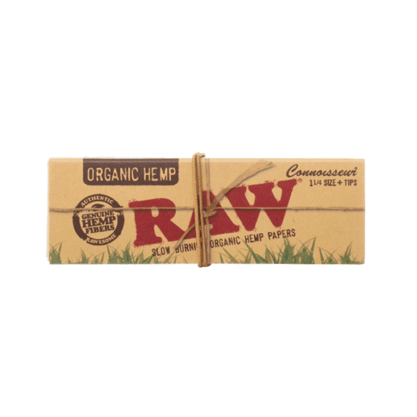 Raw organic hemp connoisseur 1 1 4th inch rolling papers tips 1200ct front