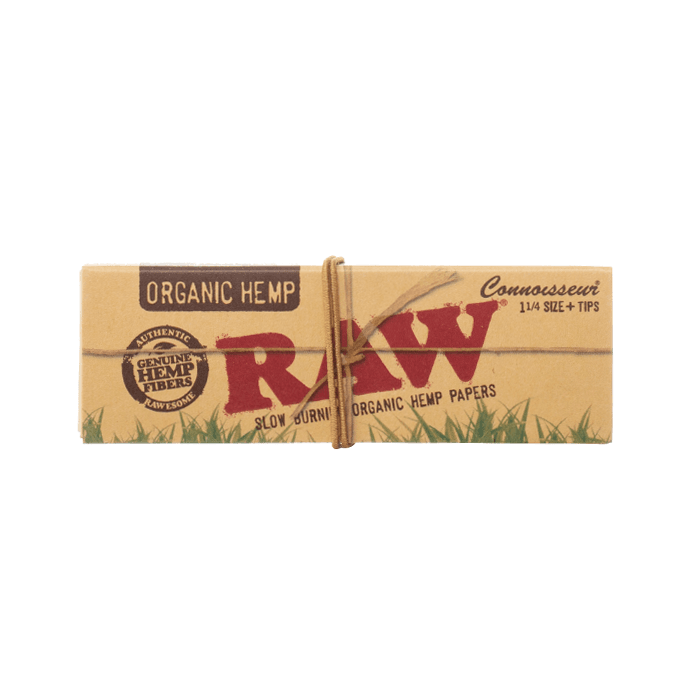 Raw organic hemp connoisseur 1 1 4th inch rolling papers tips 1200ct front