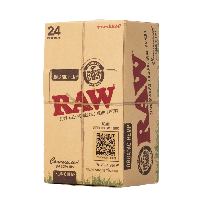 Raw organic hemp connoisseur 1 1 4th inch rolling papers tips 1200ct organic hemp